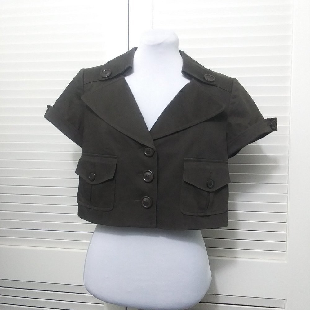 Nine West Short‎ Sleeve Brown Cropped Suit Jacket or Top